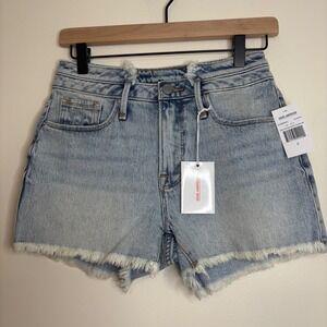 Good‎ American Vintage Short Double WB 0/25 Fray Hem Denim Cutoffs Blue